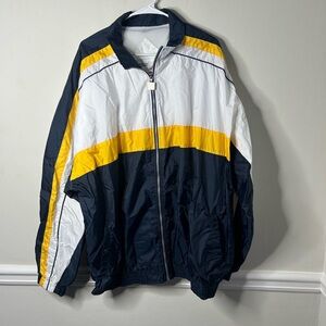 Vintage Michigan Wolverines Style 90s Windbreaker Track Jacket Full Zip Mens